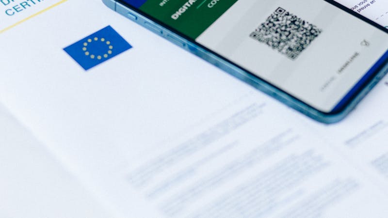 Digital identity verification process on a screen