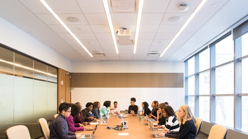 Team collaborating during a project kickoff meeting