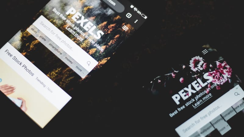 Smartphones displaying cross-platform mobile applications