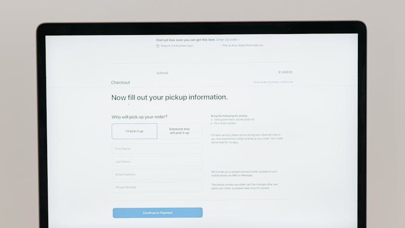 User filling out a registration form on a website interface