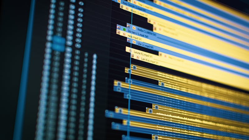 Software development timeline with milestones and progress markers