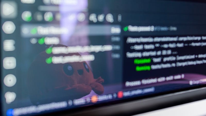 Software deployment pipeline running on a development screen
