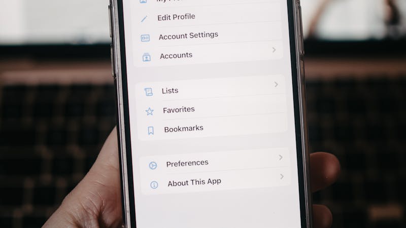 User account settings and profile management interface