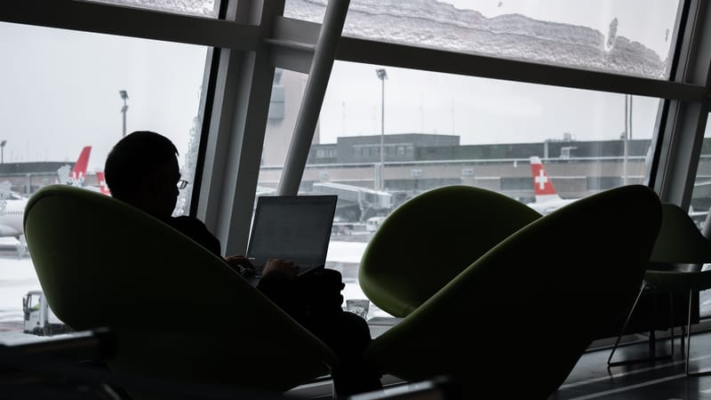 Remote worker collaborating internationally from a home office