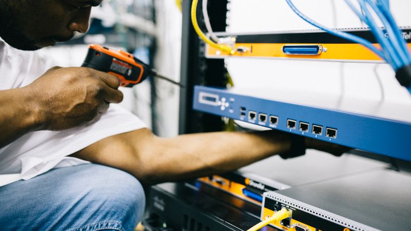 Server rack and infrastructure hardware in a data center